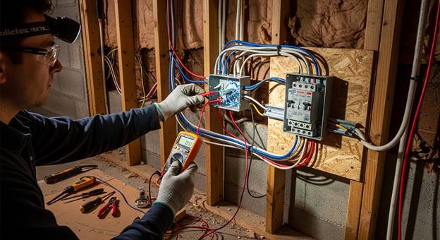 Basement electrical wiring installation Kent County DE”